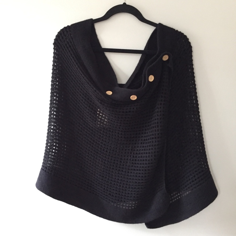 Paige Danielle Knit Poncho Scarf One Size Black